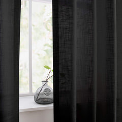 Custom Flora Linen Semi Sheer Curtains