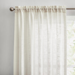 Custom Flora Linen Semi Sheer Curtains