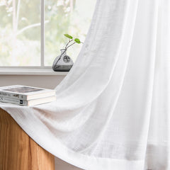 Custom Flora Linen Semi Sheer Curtains