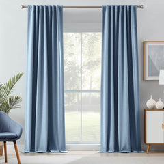 Linen Look 100% Blackout Curtains