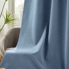 Linen Look 100% Blackout Curtains