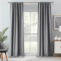 Linen Look 100% Blackout Curtains