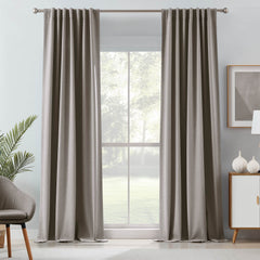 Linen Look 100% Blackout Curtains