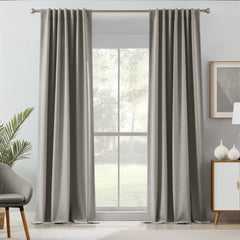 Linen Look 100% Blackout Curtains