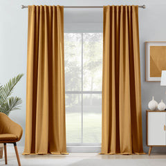 Linen Look 100% Blackout Curtains
