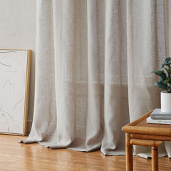 Custom Belgian Linen Semi Sheer Curtains