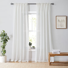 Custom Belgian Linen Semi Sheer Curtains