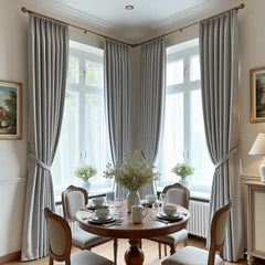 DRAPERYUSA Custom Blackout Linen Curtains – Elegant Light-Blocking Drapes for Living Room & Bedroom