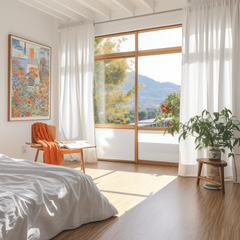 Custom Semi Sheer Linen Curtain Panel for Bedroom
