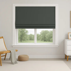 Custom 100% Blackout Textured Roman Shades