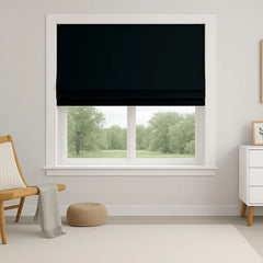 Custom 100% Blackout Textured Roman Shades