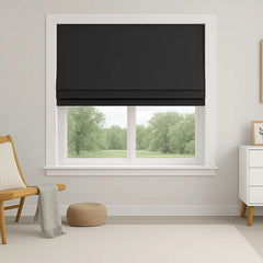 Custom 100% Blackout Textured Roman Shades
