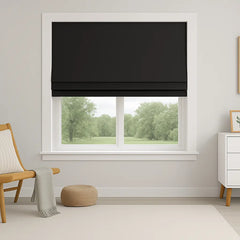 Custom 100% Blackout Textured Roman Shades