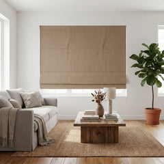 Custom 100% Blackout Textured Roman Shades