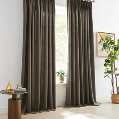Custom Linen Texture Blackout Curtains