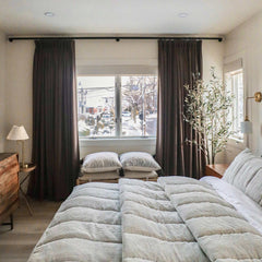 Custom Linen Texture Blackout Curtains
