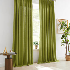 Custom Linen Texture Blackout Curtains