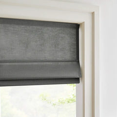DRAPERYUSA-Custom Semi-Blackout Linen Roman Shades