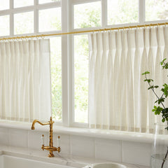 Cotton Linen Semi Sheer Blackout Curtains