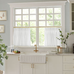 Cotton Linen Semi Sheer Blackout Curtains