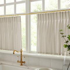 Cotton Linen Semi Sheer Blackout Curtains