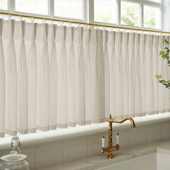 Cotton Linen Semi Sheer Blackout Curtains