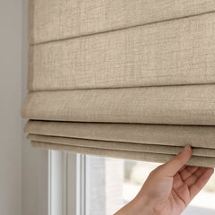 Custom Semi-blackout Linen Roman Shade