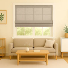 Custom Semi-blackout Linen Roman Shade