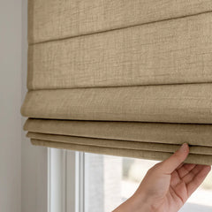 Custom Semi-blackout Linen Roman Shade