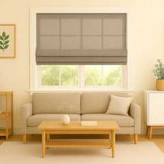 Custom Semi-blackout Linen Roman Shade
