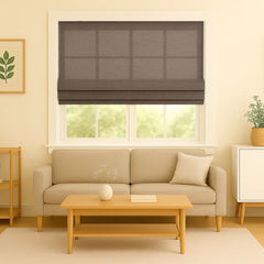 Custom Semi-blackout Linen Roman Shade