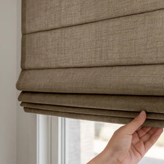 Custom Semi-blackout Linen Roman Shade