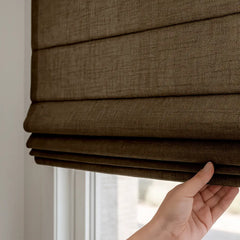 Custom Semi-blackout Linen Roman Shade