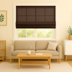 Custom Semi-blackout Linen Roman Shade