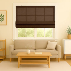 Custom Semi-blackout Linen Roman Shade