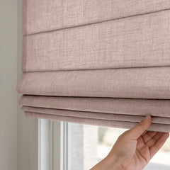 Custom Semi-blackout Linen Roman Shade