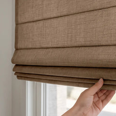 Custom Semi-blackout Linen Roman Shade