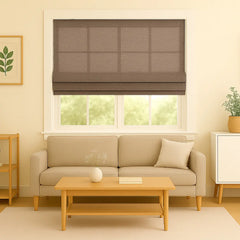Custom Semi-blackout Linen Roman Shade