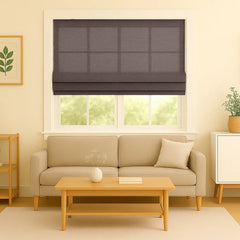 Custom Semi-blackout Linen Roman Shade