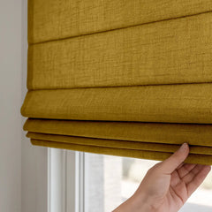 Custom Semi-blackout Linen Roman Shade