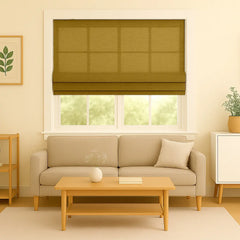 Custom Semi-blackout Linen Roman Shade