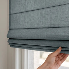 Custom Semi-blackout Linen Roman Shade