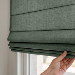 Custom Semi-blackout Linen Roman Shade