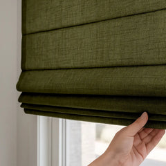 Custom Semi-blackout Linen Roman Shade