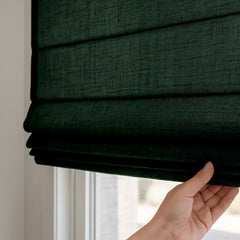 Custom Semi-blackout Linen Roman Shade