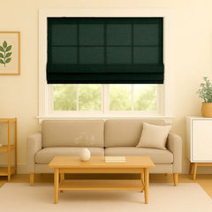 Custom Semi-blackout Linen Roman Shade