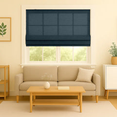 Custom Semi-blackout Linen Roman Shade
