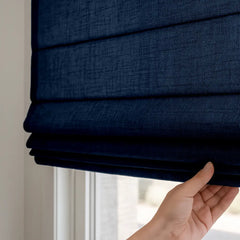 Custom Semi-blackout Linen Roman Shade