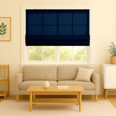 Custom Semi-blackout Linen Roman Shade