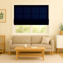 Custom Semi-blackout Linen Roman Shade